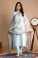 Image for Kusvaa Ws924 Neena Chanderi Kurta With Organza Dupatta Front
