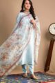 Image for Kusvaa Ws924 Neena Chanderi Kurta With Organza Dupatta Side