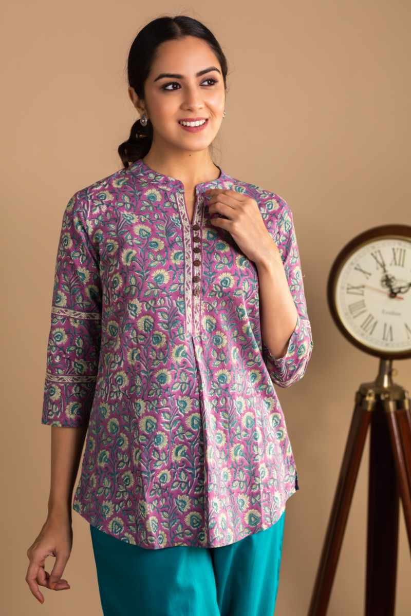 Image for Kusvaa Wsr347 Hanita Block Print Short Kurti Featured