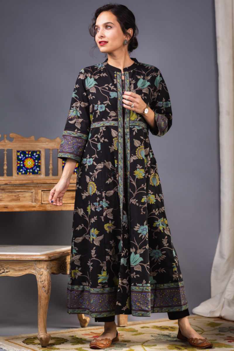 Image for Kusvaa Avdaf200 Venya Cotton A Line Kurta With Inner Front