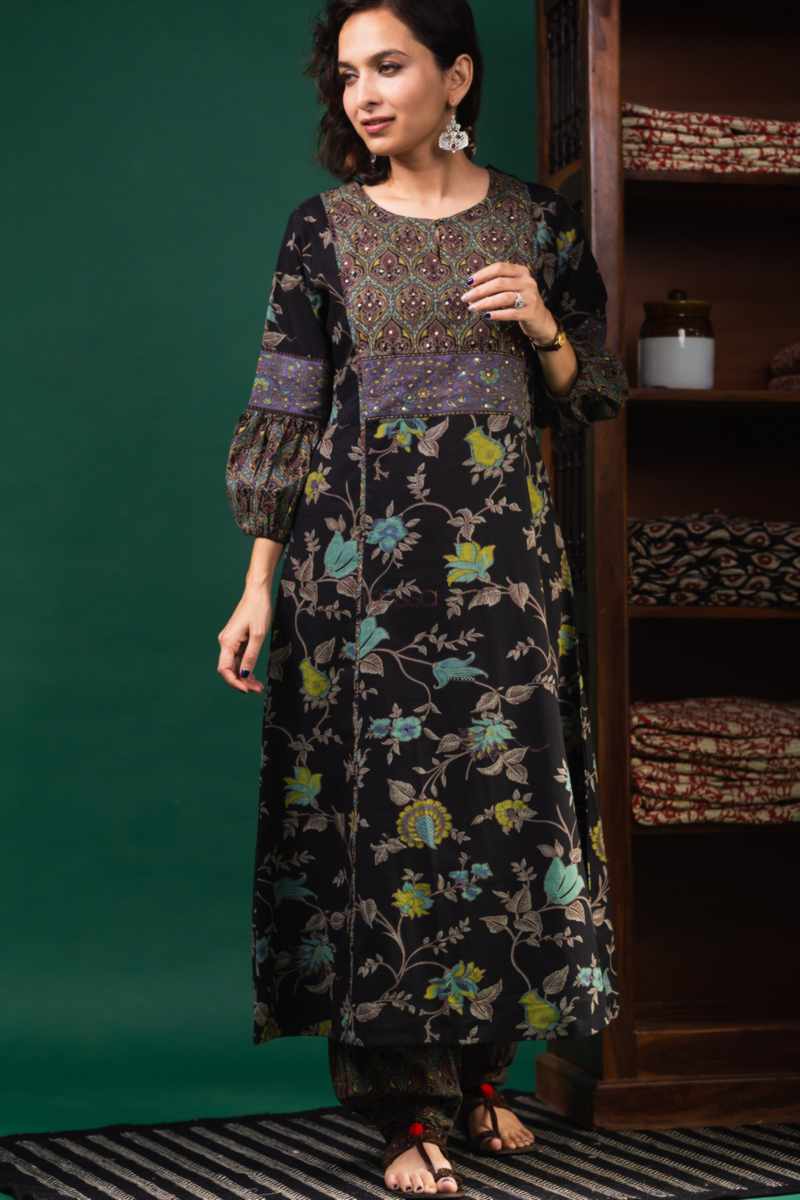 Image for Kusvaa Avdaf201 Jasmira Cotton Kurta Salwar Set Side