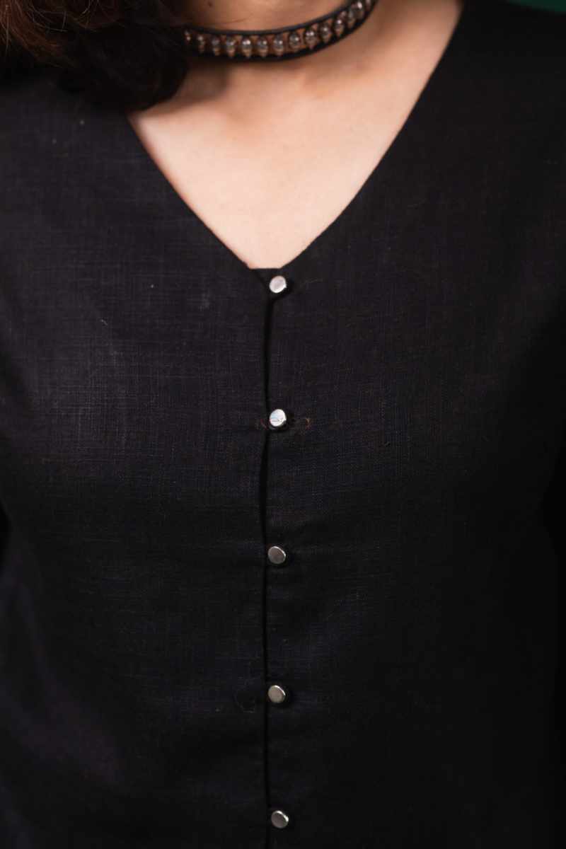 Image for Kusvaa Avdaf202 Lalita Cotton Linen Top Pant Set Closeup