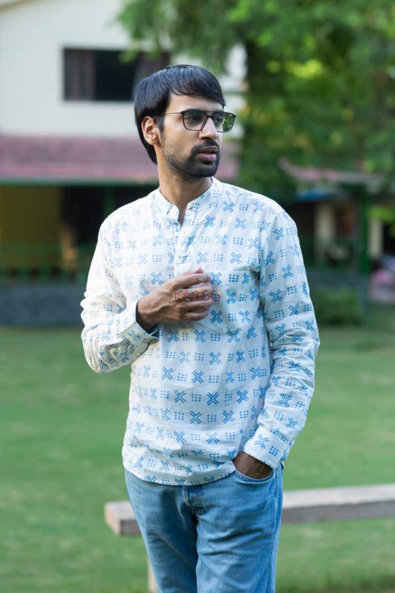 Image for Kusvaa Awk50 Atamveer Block Print Men Shirt Front
