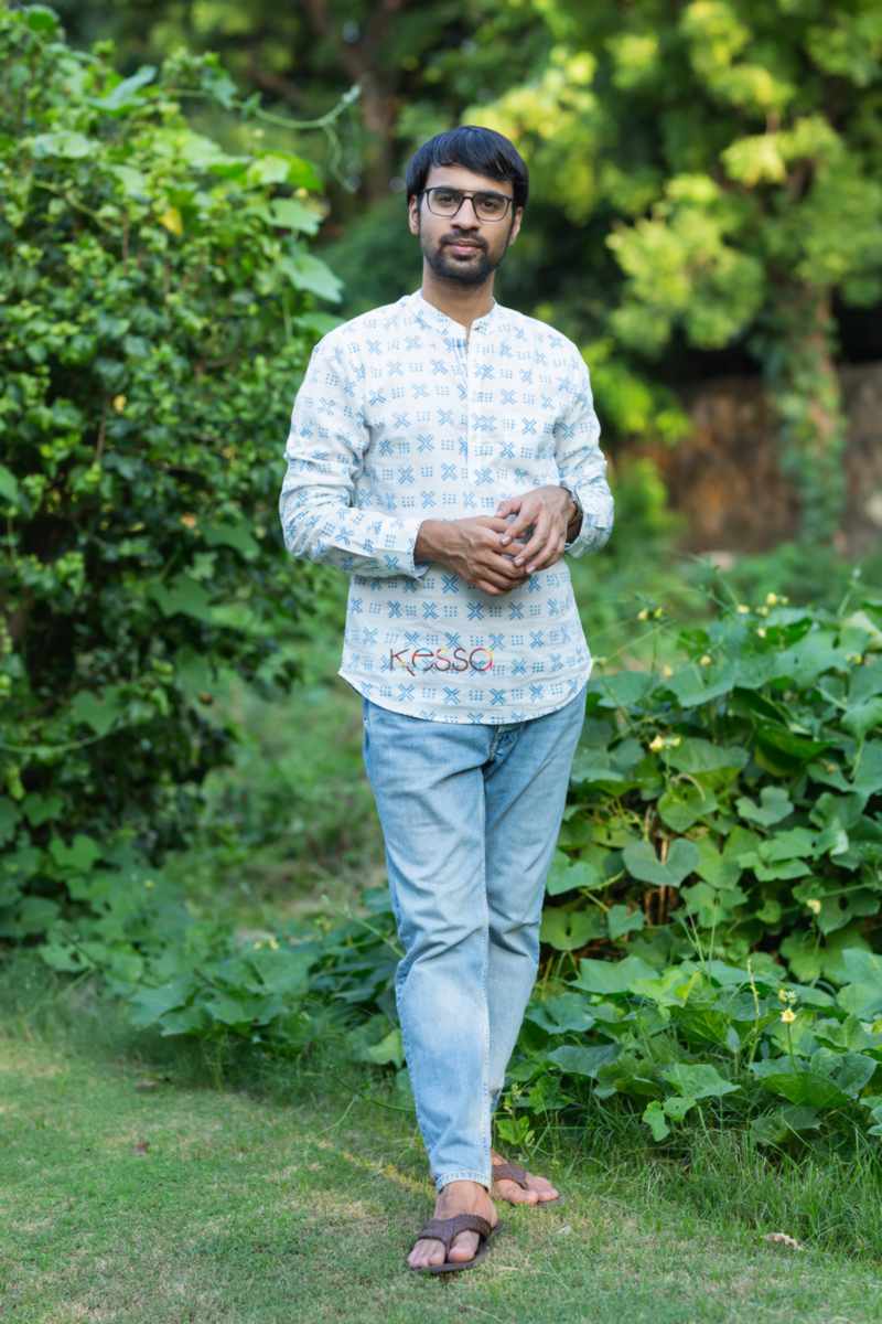Image for Kusvaa Awk50 Atamveer Block Print Men Shirt Side