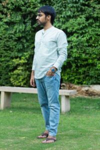 Image for Kusvaa Awk51 Agosh Block Print Men Short Kurta Side