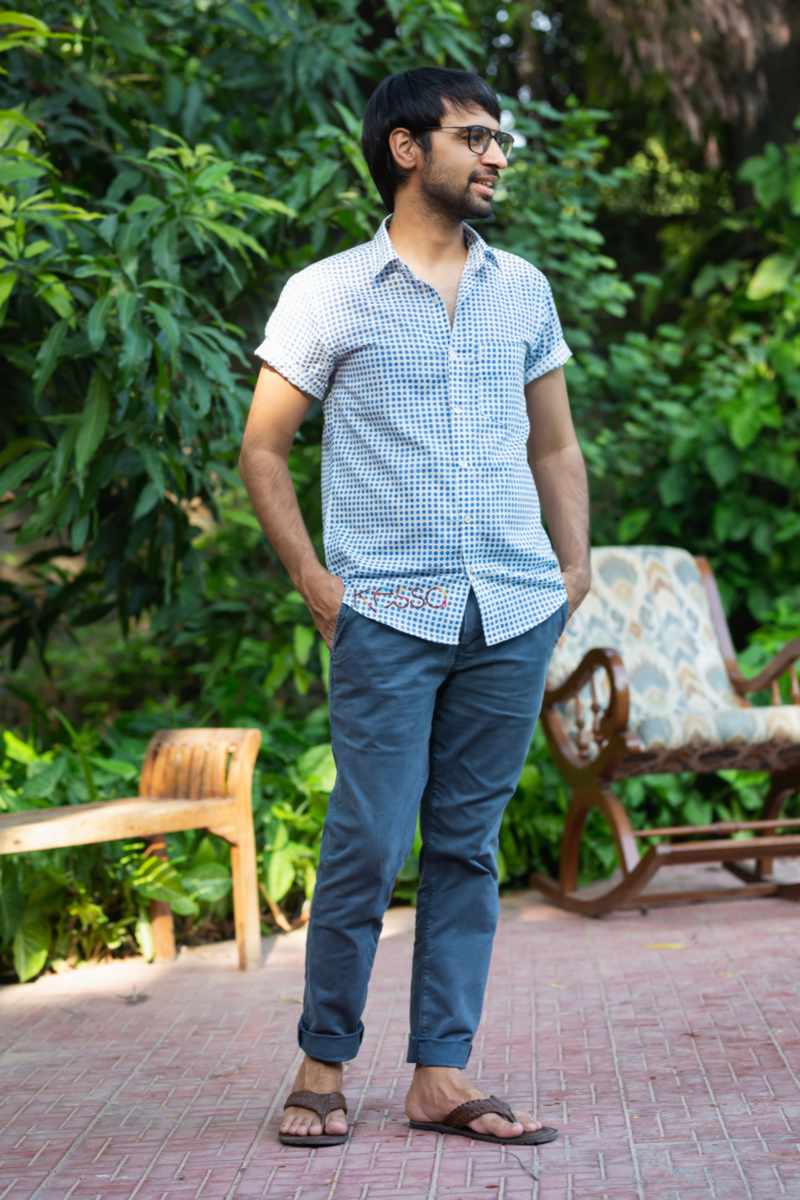 Image for Kusvaa Awk56 Ashok Block Print Men Shirt Front