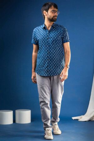 Image for Kusvaa Bpr17 Mridul Block Print Half Sleeves Shirt Featured