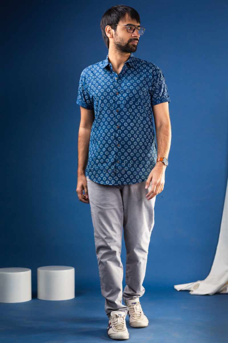 Image for Kusvaa Bpr17 Mridul Block Print Half Sleeves Shirt Featured