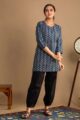 Image for Kusvaa Bpr21 Shyla Indigo Short Kurti Side