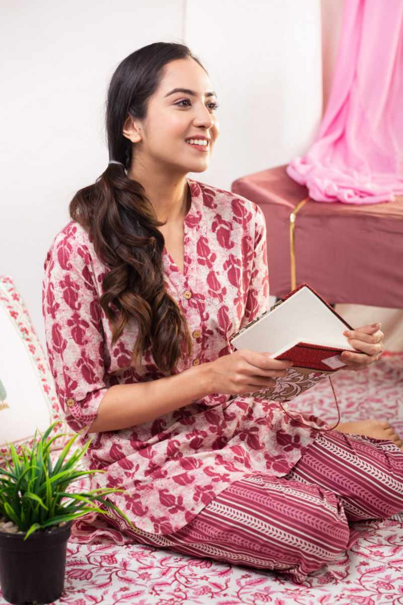 Image for Kusvaa De159 Lalima Cotton Jammies Set Sitting