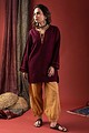 Image for Kusvaa De165 Mya Woolen Short Kurti Closeup 5 New