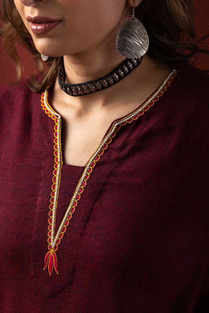Image for Kusvaa De165 Mya Woolen Short Kurti Pocket New