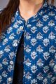 Image for Kusvaa Sj28blue Mrinal Quilted Full Sleeves Reverable Silk Jacket Closeup