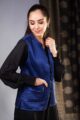 Image for Kusvaa Sj28blue Mrinal Quilted Full Sleeves Reverable Silk Jacket Side