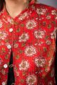 Image for Kusvaa Sj30beige Arunima Quilted Half Sleeves Reverable Silk Jacket Closeup