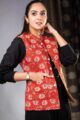 Image for Kusvaa Sj30beige Arunima Quilted Half Sleeves Reverable Silk Jacket Side