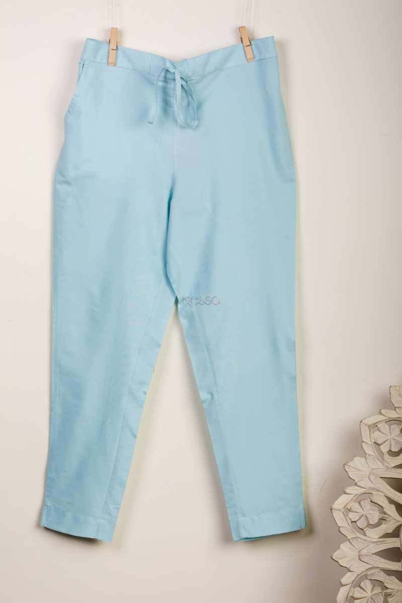 Image for Kusvaa Ws207p Cotton Silk Pants With Pocket Powder Blue Side