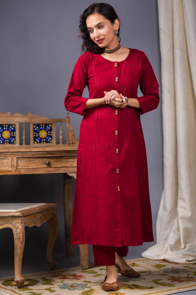 Image for Kusvaa Ws943 Prisha Acryllic Wool Straight Kurta Featured