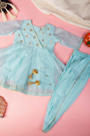 Image for Kusvaa Wsk59 Bhavya Girls Chanderi Dhoti Set Featured