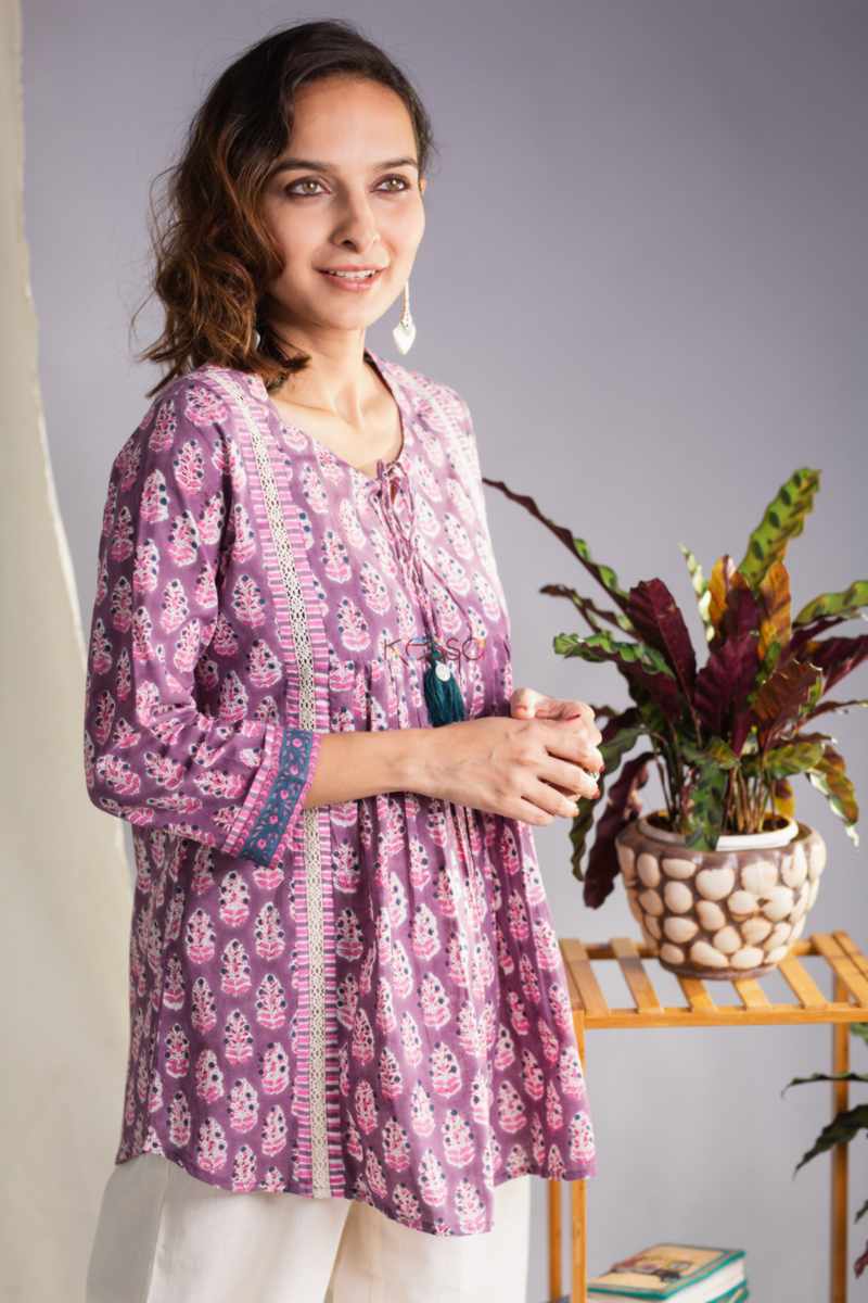 Image for Kusvaa Wsr336 Sanjita Cotton Short Kurti Side