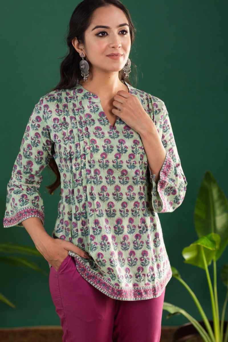 Image for Kusvaa Wsr339 Lakshya Short Block Print Kurti Featured
