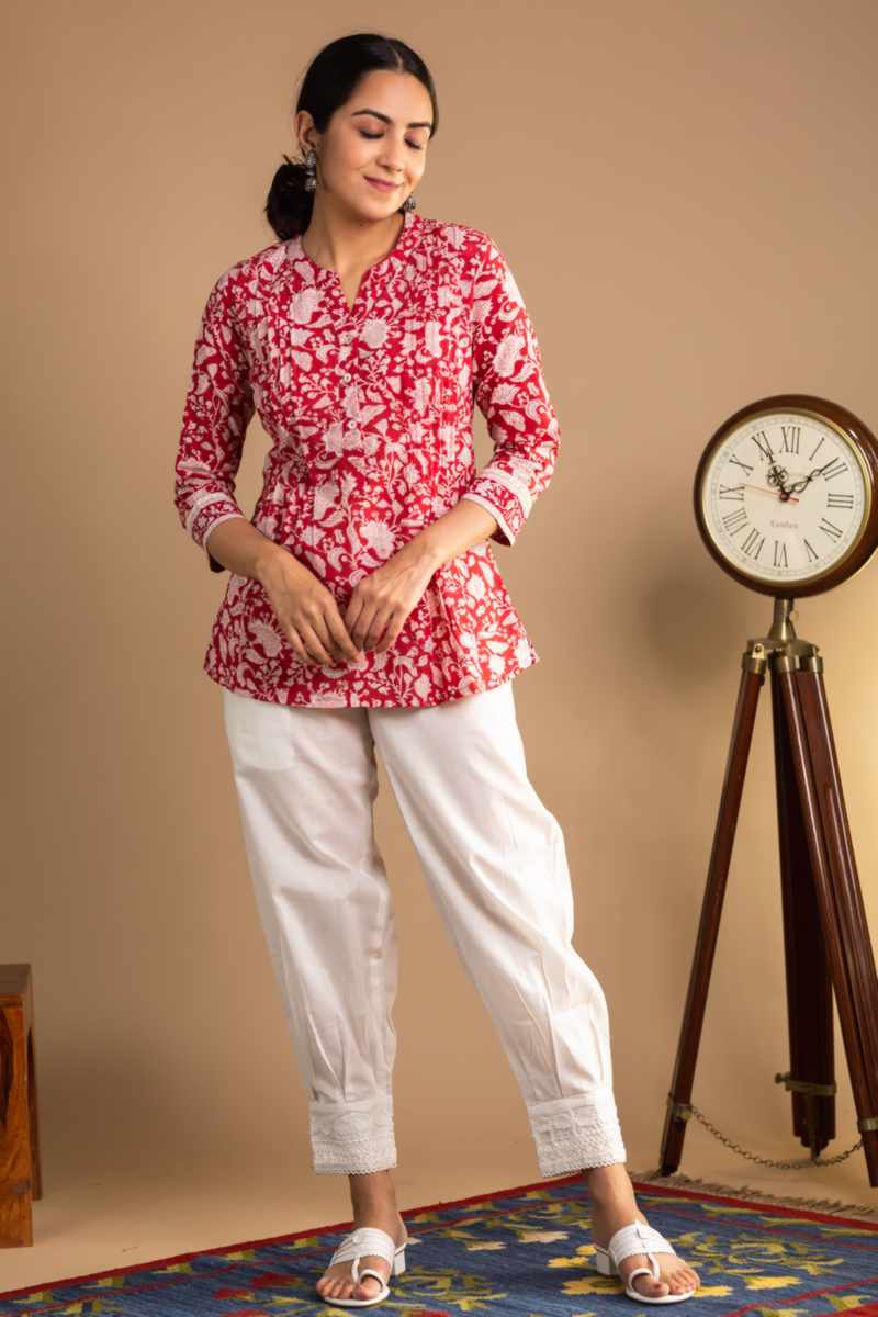 Image for Kusvaa Wsr349 Saral Block Print Short Kurti Featured