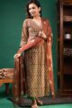 Image for Kusvaa Wsr357 Tajah Block Print Kurta With Kota Doria Dupatta Front