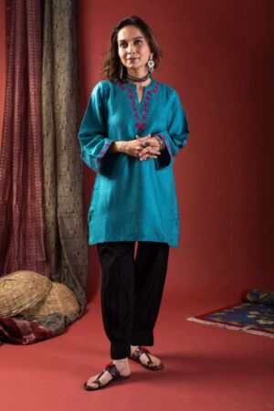 Image for Kusvaa De172 Ketaki Woolen Short Kurti Sitting New