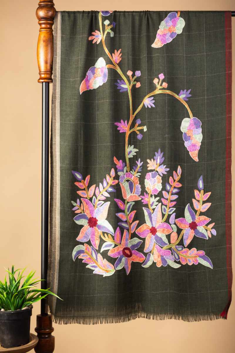 Image for Kusvaa Kusl91b Dhara Pashmina Shawl B Front