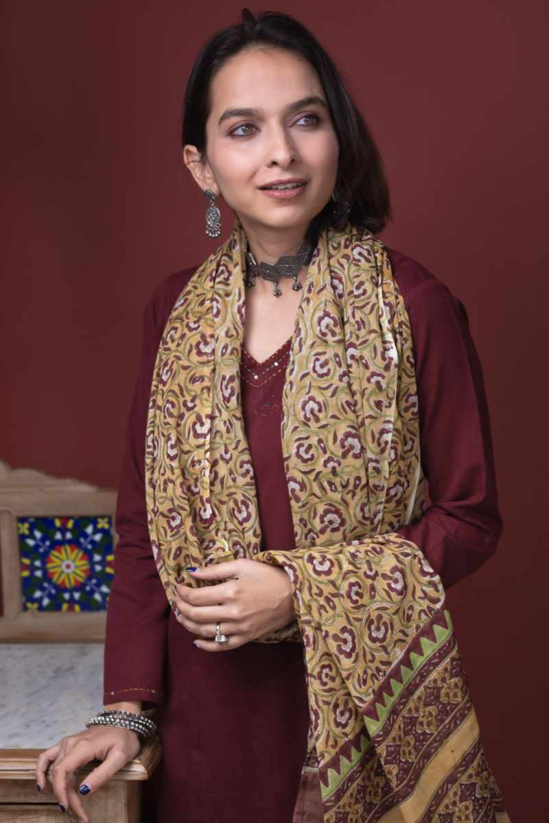 Image for Kusvaa Wsr359 Nitya Cotton Flex Kurta With Cotton Dupatta Side New