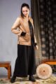 Image for Sj38 Meghna Quilted Full Sleeves Reversible Silk Jacket Side