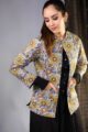Image for Sj39 Bithika Quilted Full Sleeves Reversible Silk Jacket Closeup