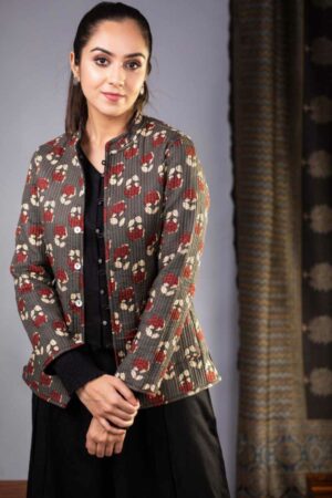 Image for Sj40 Avatari Quilted Full Sleeves Reversible Silk Jacket Featured