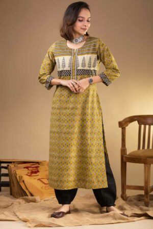 Image for Vcr170 Prakruti Handblock Straight Kurta Featured