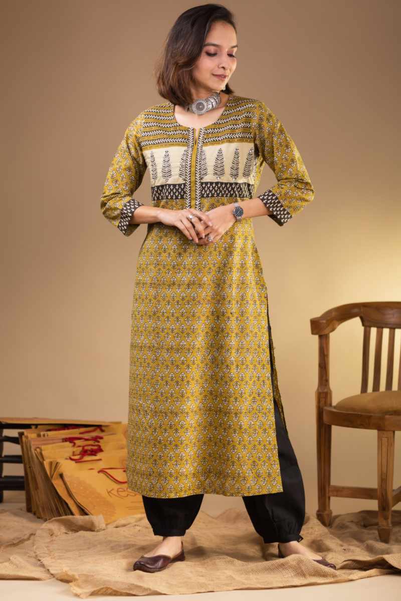Image for Vcr170 Prakruti Handblock Straight Kurta Featured