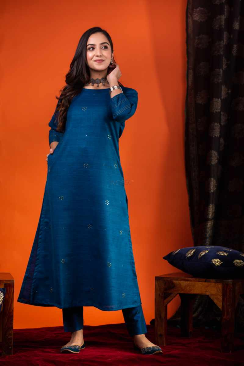 Image for Ws934 Dhriti Mahi Silk Kurta Side