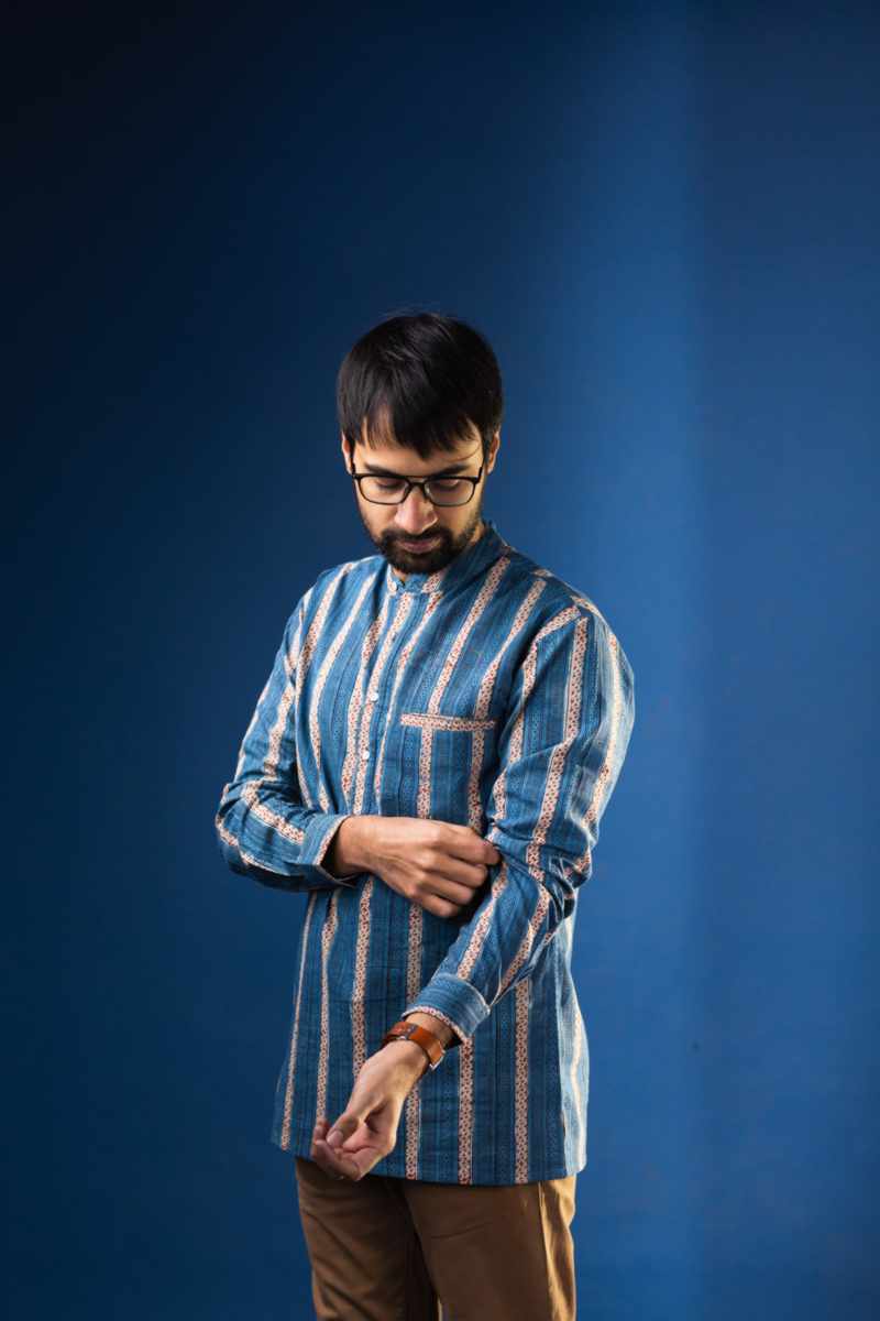 Image for Kusvaa Bpr22 Saket Block Print Men Shirt Featured