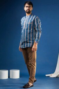 Image for Kusvaa Bpr22 Saket Block Print Men Shirt Front