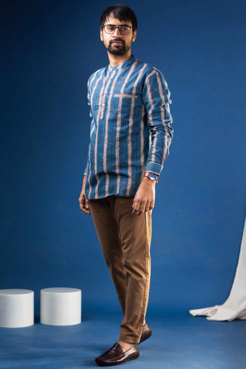 Image for Kusvaa Bpr22 Saket Block Print Men Shirt Front
