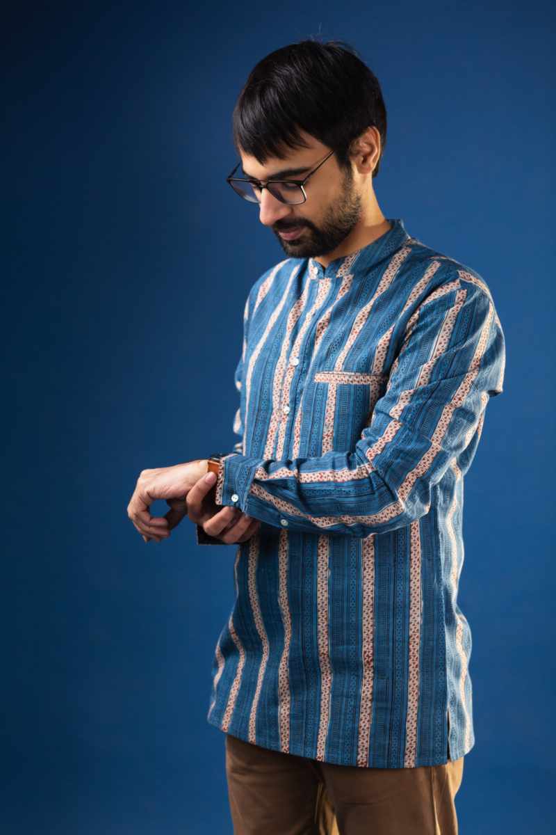 Image for Kusvaa Bpr22 Saket Block Print Men Shirt Side