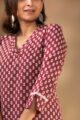 Image for Kusvaa De171 Pakhee Cotton Straight Fit Kurta Closeup