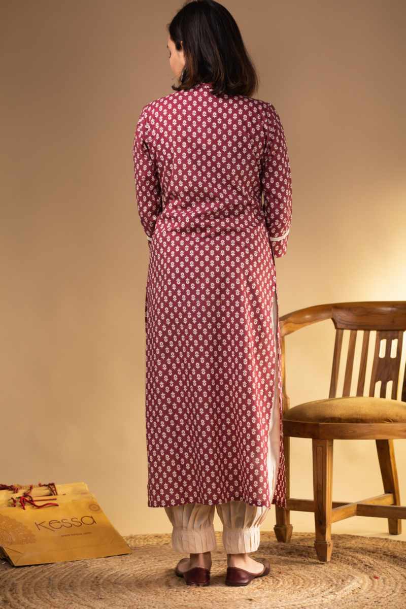 Image for Kusvaa De171 Pakhee Cotton Straight Fit Kurta Side