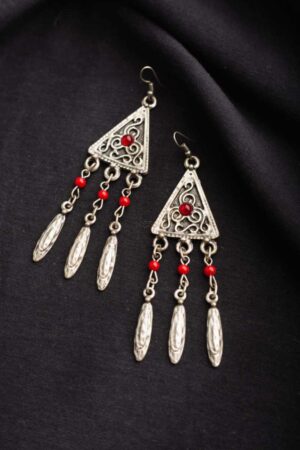 Image for Kusvaa Kpe112 Turkish Tribal Boho Earrings Front