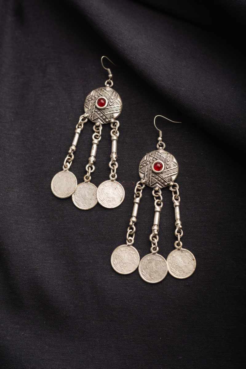 Image for Kusvaa Kpe36 Turkish Circular Coin Earrings Front