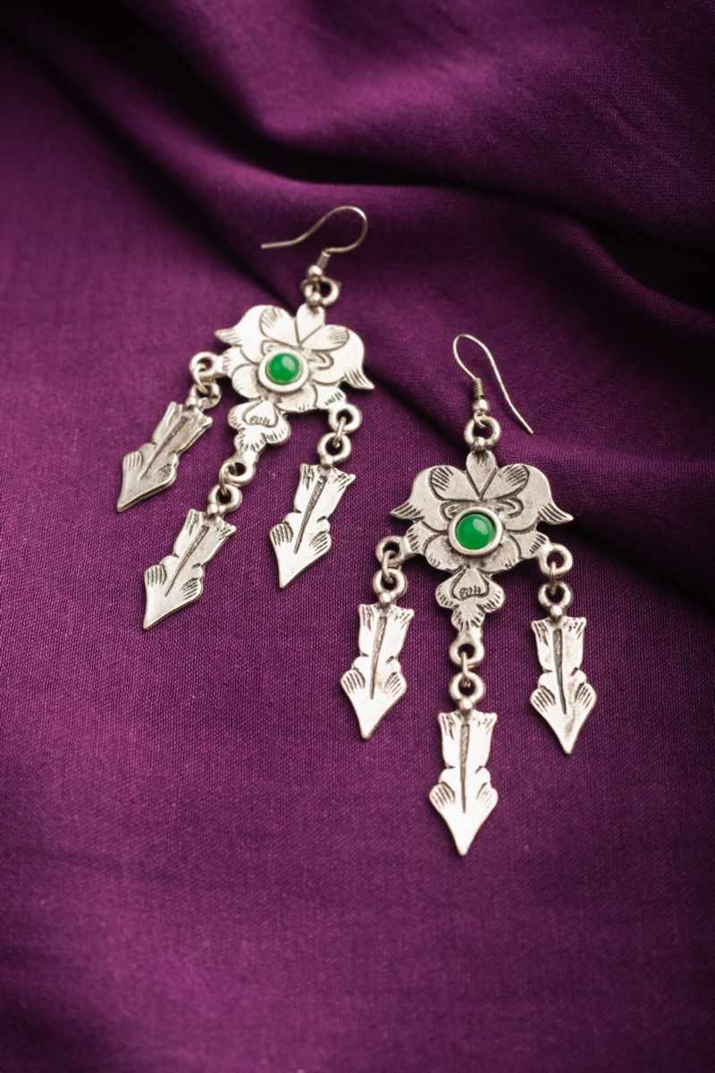 Image for Kusvaa Kpe59 Turkish Tribal Boho Earrings Front