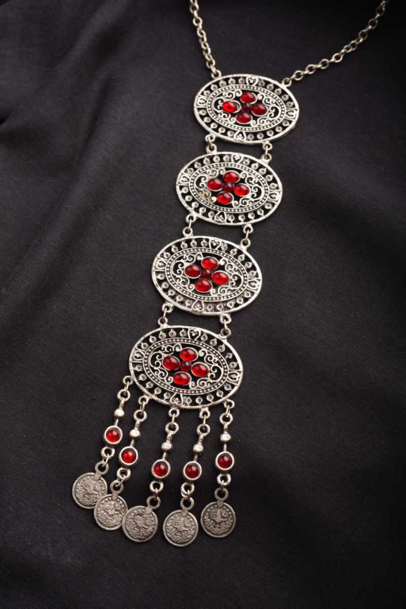 Image for Kusvaa Kpn41 Turkish Circular Red Stone Chain Necklace Featured