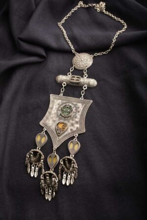 Image for Kusvaa Kpn97 Kazaki Bar Multi Color Stone Chain Necklace Featured