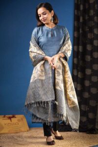 Image for Kusvaa Kuoj189 Xayah Tussar Kurta Dupatta Set Featured