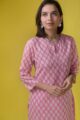 Image for Kusvaa Vcr132 Mohisha Cotton Straight Fit Kurta Closeup 2 New