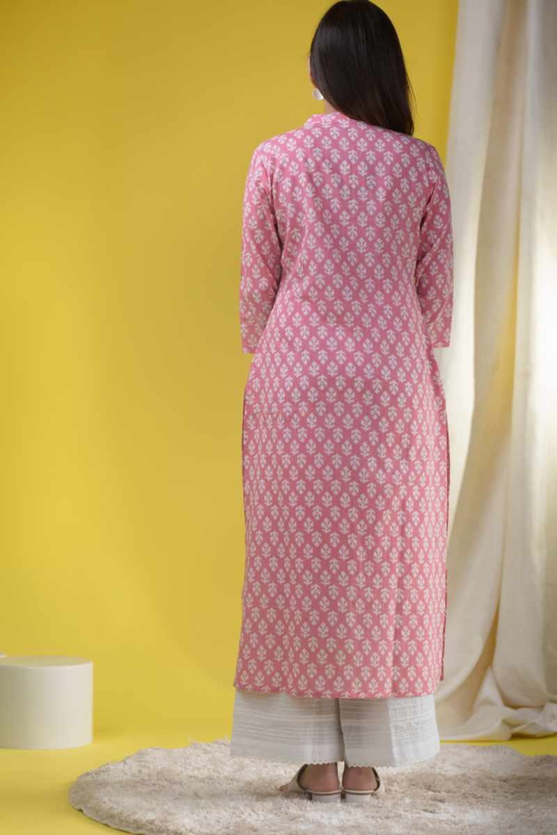 Image for Kusvaa Vcr132 Mohisha Cotton Straight Fit Kurta Side New